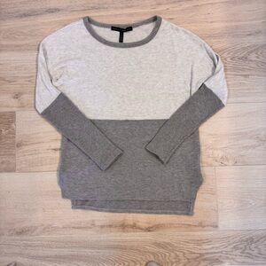 WHBM Two-Tone Gray Crewneck Sweater - XS